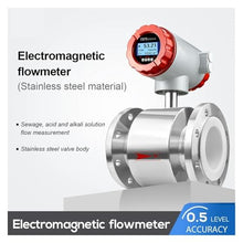 Water Flow Meter, Wastewater Seawater Acid High Accuracy Milk Magnetic Flowmeter Digital Water Electromagnetic Flow Meter,for Outdoor Garden Hose Watering(DN20)