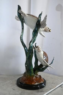 NIFAO Sea Turtle, Marine Life Medium Bronze Statue, 17" L x 18" W x 33" H