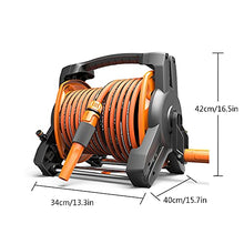 Gardening Hose Reel Cart 20 Set,Garden Hose Set Including Hose Reel and 20-m Hose, Great Standing Security, Adapter, Spray Nozzle, Carrying Handle (Black 98ft hose reel set)