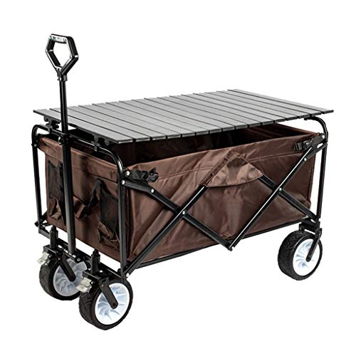 Camping Handcart, Folding Garden Utility Cart with Table