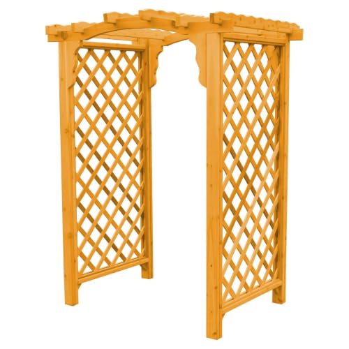 Keystone Amish Co. Newberry Cedar Garden Arbor, Heavy Duty Outdoor Wooden Archway Trellis for Climbing Plants, Amish Crafted, Made in USA, 4-Foot, Natural Stain