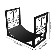 TBLOTYD Medium 2ft Firewood Storage Rack Holder,Indoor/Outdoor/Farmhouse Heavy Duty Wood Holder Stand,Iron Black Finish Lumber Storage Holder,60x35x45cm