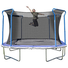 TruJump Kids Trampoline 12FT Square with Safety Enclosure Blue