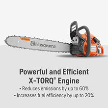 Husqvarna 450 Rancher 20 Inch Gas Chainsaw, 50.2-cc 3.2-HP, 2-Cycle X-Torq Engine, For Tree Pruning, Yard Cleanups and Firewood Cutting, 970613120