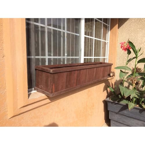 Best Redwood Window Planter Box 48 in Heart Stain