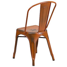 Flash Furniture Metal Indoor/Outdoor Stackable Chair, Orange, 4-Pack