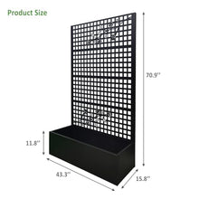 Metal Planter Box with Trellis 70.9in H x 43.3in W x 15.8in D - Outdoor Raised Garden Bed with Privacy Screen Lattice Panels for Patio Decoration for Backyard Patio Balcony, Rose Black