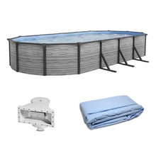 Blue Wave Montilla 15x30-ft Oval 52-in Deep Hard Sided Steel Wall Above Ground Pool with 6-in Top Seats, 5-in Verticals, Skimmer & Vinyl Liner - 9,900 Gallon Cap for Family Swimming & Recreation