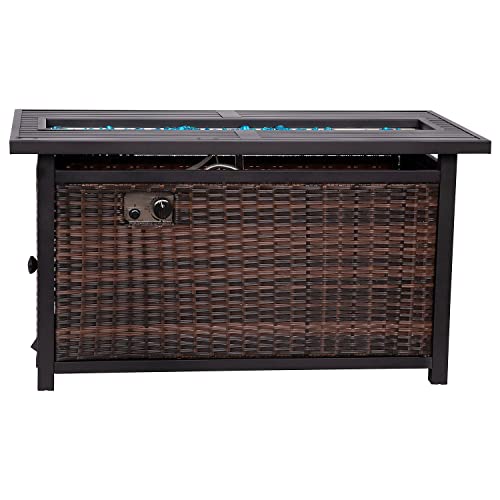 Flash Furniture 45"x25" Outdoor Propane Fire Pit Table, Black
