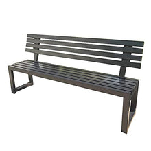 E Stool Terrace Park Garden Bench Leisure Bench Outdoor 2-3 seat Bench Metal Lounge Chair Patio Furniture Weather-Resistant Porch Chair for Deck/Entrance Wrought Iron Furniture (Black Backrest 47in)