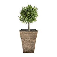 The HC Companies Avino 16 Inch Square Plastic Accent Outdoor Flower Planter Pot for Garden, Patio, Porch, Deck, or Balcony, Celtic Bronze (12 Pack)