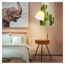 LUYOUBOZHU Floor Lamp 3-Tone LED End Table Lamp with Drawer, Nightstand for Bedroom Living Room(Natural)