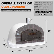 Authentic Pizza Ovens Lume Largo Premium Wood-Fired Outdoor Pizza Oven, Handmade in Portugal, Triple-Insulated Brick Oven, Drop-Down Door, Stainless Steel Chimney, Thermometer & Baking Dish Included