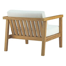 Modway EEI-3113-NAT-WHI-SET 5 Piece Bayport Outdoor Patio Teak Set, Natural White