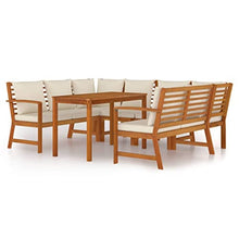 AMBERARD Patio Dining Set Cream White Furniture Set