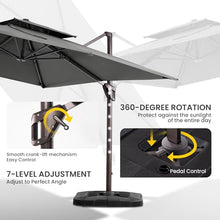 CoolCover by Han 10x10 FT Outdoor Cantilever Patio Umbrella with Base