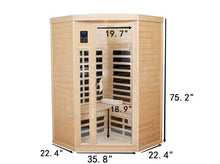 HFYee 2-Person Hemlock Infrared Sauna Box Natural