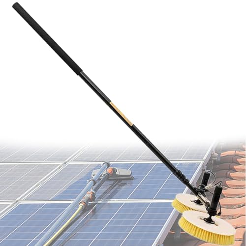 Electric Solar Panel Cleaner Brush and Extendable Rod, Photovoltaic Panel Cleaning Tool, for Cleaning Solar Panel, Roof, Pool, RV, 110V-240V,11.5ft(3.5m)