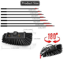 Cleaning Brush Water Supply Window Cleaning Pole Greenhouse Solar Panel Extension Pole Retractable Brush Rubber Scraper Equipment Hose Kit ()