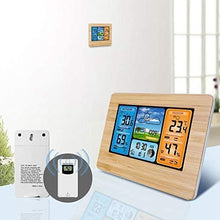 Weather Station Wireless Indoor Outdoor Weather Stations with Atomic Clock, Color Large Display Hygrometer Temperature and Humidity Monitor with Calendar and Remote Sensors (Color : A) (B)