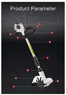 Tiller Garden Rotary Mini Cultivator Machine Cordless Garden Power Tool Portable Cultivator Soil Ripper Grass Trimmer for Gardens Vegetable Fields