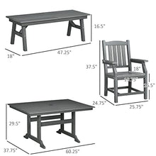 Outsunny 6-Piece Patio Dining Set Outdoor Furniture with Cushions Grey