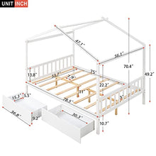 Merax Full Size Platform Bed Frame with Drawers White