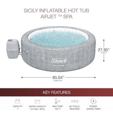 Coleman SaluSpa Sicily AirJet Inflatable Hot Tub Bundle with Pool/Spa Seat & Headrest Pillows