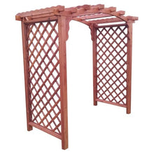 Keystone Amish Co. Newberry Cedar Garden Arbor, Heavy Duty Outdoor Wooden Archway Trellis for Climbing Plants, Amish Crafted, Made in USA, 6-Foot, Redwood Stain