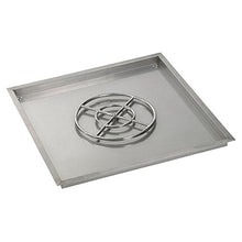 American Fireglass SS-SQPKIT-P-36 Propane 36" Square Stainless Steel Drop-in Pan with Spark Ignition Kit (18" Fire Pit Ring)