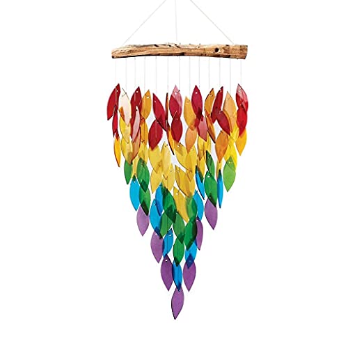 Colorful Wind Chimes Wall Hanging Chime Outdoor Maple Leaf Wind Chimes Window Courtyard Gardening Decor