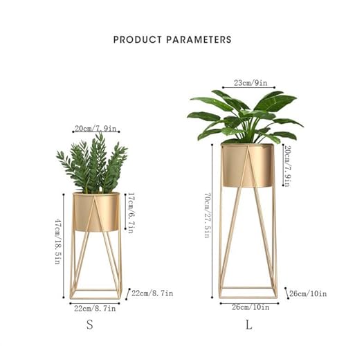 Plant Container Bonsai Pot Floor-standing Green Flower Pot Rack Fashion Iron Flower Rack Potted Plant Stand Flower Holder Living Room Indoor Balcony Decorate Flower Pots (Color: Black s+l) (Green s+l