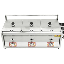Commercial Gas Fryer With Seasoning Box And Lid, Outdoor Stainless Steel Stove, Fryer With French Fries For French Fries Restaurant Home Kitchen,6L+6L+6L