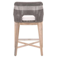 Home Square 2 Piece Outdoor Counter Stool Set in Dove Rope and Gray Teak