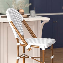 Flash Furniture 30 in Indoor/Outdoor Barstool, White/Gray, 2-Pack