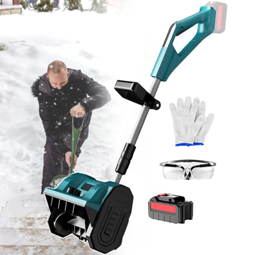 Snow Blower - Aluminum Alloy Pole Telescopic, Handheld Electric Snow Thrower, 3-Way Snow Blowing Adjustment, Cleaning Width Up to 30 cm, for Yard/Farm/Factory/Property 3000mAh-1battery