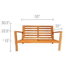 Royal Teak Collection COA2-GRANITE Coastal Love Seat Outdoor Couch, Granite