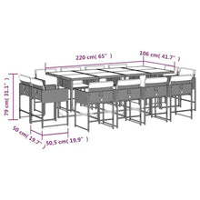 AMBERARD Patio Dining Set Set of 12 Black Furniture Set