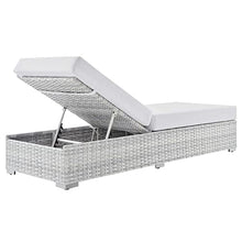 Modway Convene Outdoor Patio Chaise, Light Gray White 82.5 x 30 x 42