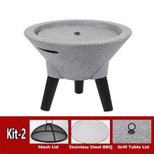 Outdoor Fire Pit Garden Wood-Burning Fire Pit Grill Table Set, Outdoor Backyard Patio Fireplace Fire Bowl, Easy to Use, Isolate Sparks (Color : Kit-2) (Kit 2) (Kit 2)