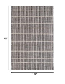 Dash & Albert Samson Indoor/Outdoor Area Rug 10' x 14' Black Striped Washable