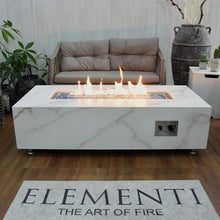 Lakeview Outdoor Designs Bethbrook 28 Inch Rectangular Concrete Propane Fire Pit Table in White