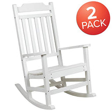 Flash Furniture Set of 2 Winston All-Weather Rocking Chair in White Faux Wood