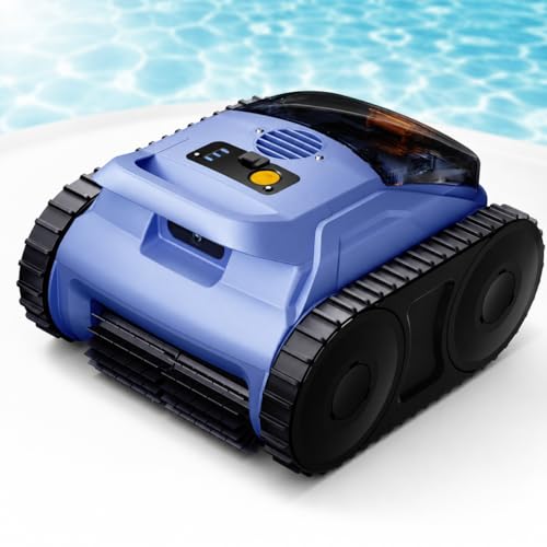 Robotic Pool Cleaner, Automatic Pool Vacuum with Wall Climbing, 190-Min Runtime, Cleans Floor, Walls, Waterline, Drain, Skimmer for Inground and Above Ground Pools Up to 2150 sq ft