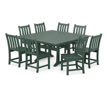 Polywood Traditional Garden 9-Piece Farmhouse Dining Set (Green)