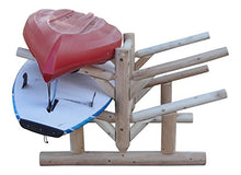Log Kayak Rack 4 Place Paddle Board Storage Unfinished