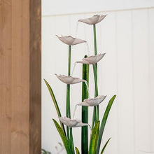 XBrand 39" Tall Multicolored Metal Sculptural Flower Multi-Tier Freestanding Outdoor Water Fountain with LED Lights