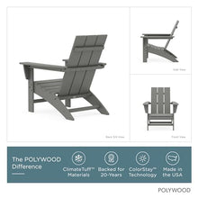 POLYWOOD Modern Adirondack Chair – All-Weather Outdoor Lawn Adirondack Chairs – HDPE, Fade-Resistant & Durable Outdoor Furniture – For Patio, Deck & Fire Pit Chairs – Grey