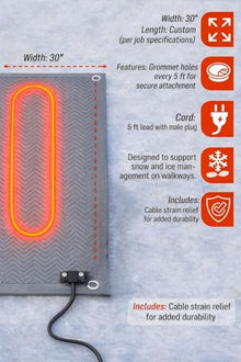 RHS Electric Heated Snow Melting Mats, 30 in x 10 ft Commercial Non-Slip