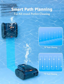 OOTDAY Cordless Pool Vacuum for Inground Pools, Cordless Robotic Cleaner up to 2150 Sq.ft, Wall and Waterline Cleaning Vacuum, Drains Cross, Self-Parking Lasts 180 Mins